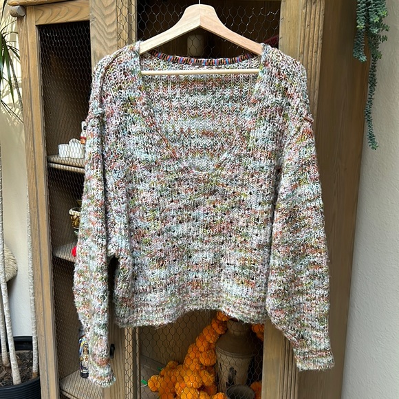 Free People Mendocino Highland V-Neck Sweater - Picture 2 of 12